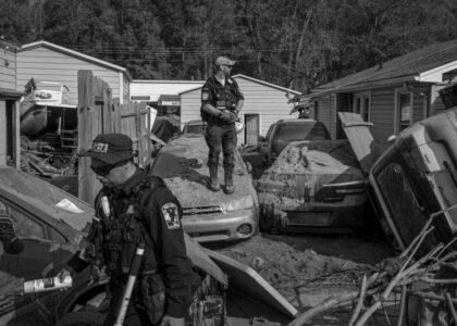 After Hurricane Helene, FEMA personnel search the debris at Swannanoa, North Carolina, October 6, 2024. Experts caution that misinformation about Hurricanes Milton and Helene can quickly turn into actual threats and divert attention from relief efforts. (The New York Times/Loren Elliott)